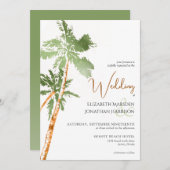 Beach Palm Trees Green Copper Elegant Destination Kaart (Voorkant / Achterkant)