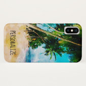 Beach Palm Trees iPhone X Hoesje (Achterkant (horizontaal))