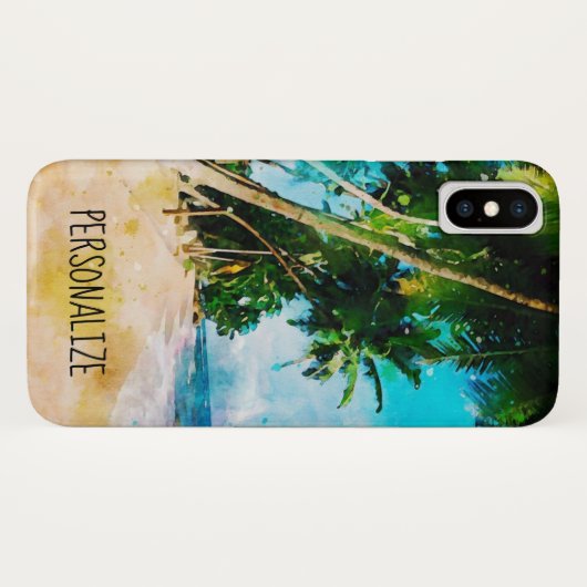 Beach Palm Trees iPhone X Hoesje (Achterkant (horizontaal))