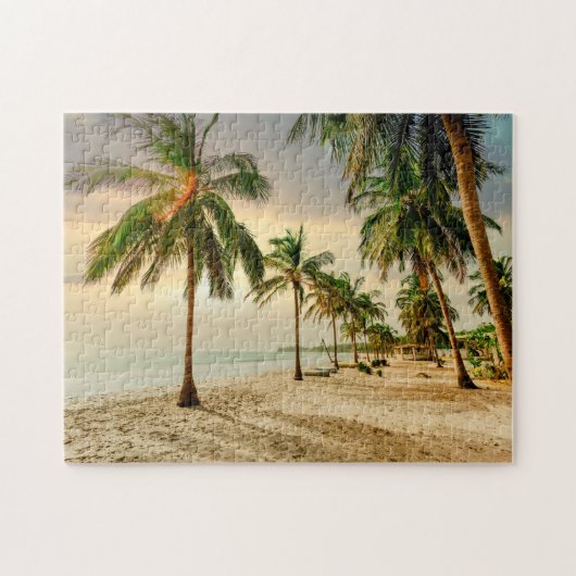 Beach Palm Trees Jigzaag Puzzle Legpuzzel (Horizontaal)