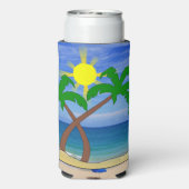 Beach Palm Trees Koelbox Seltzer Blikjeskoeler (Seltzer Achterkant)