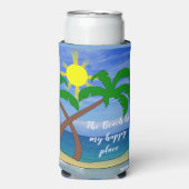 Beach Palm Trees Koelbox Seltzer Blikjeskoeler (Seltzer Voorkant)