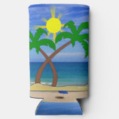 Beach Palm Trees Koelbox Seltzer Blikjeskoeler (Achterkant)