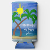 Beach Palm Trees Koelbox Seltzer Blikjeskoeler (Voorkant)