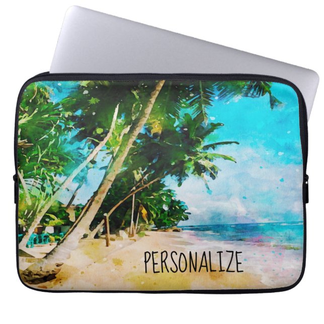 Beach Palm Trees laptophoes Laptop Sleeve (Voorkant)