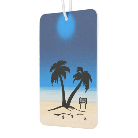 Beach Palm Trees Midnight Blue Luchtverfrisser (Links)