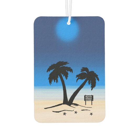 Beach Palm Trees Midnight Blue Luchtverfrisser (Achterkant)