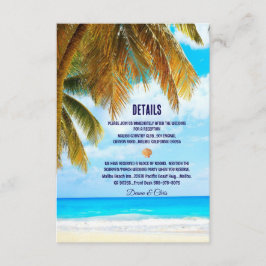 Beach Palm Trees Ocean Destination Wedding Informatiekaartje
