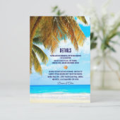 Beach Palm Trees Ocean Destination Wedding Informatiekaartje (Staand voorkant)