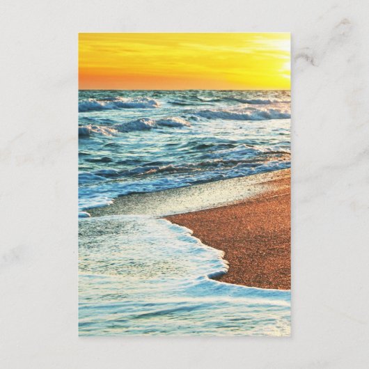 Beach Palm Trees Ocean Destination Wedding Informatiekaartje (Achterkant)