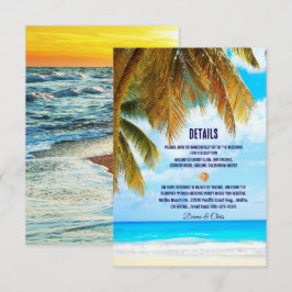 Beach Palm Trees Ocean Destination Wedding Informatiekaartje