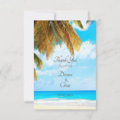 Beach Palm Trees Ocean Destination Wedding RSVP Kaartje (Achterkant)
