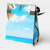 Beach, Palm Trees, Ocean Wedding Bedankdoosjes (Achterkant)