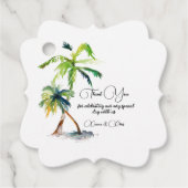 Beach, Palm Trees, Ocean Wedding Bedankjes Labels (Voorkant)