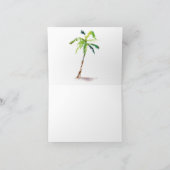 Beach, Palm Trees, Ocean Wedding Bedankkaart (Binnen)