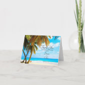 Beach, Palm Trees, Ocean Wedding Bedankkaart (Voorkant)