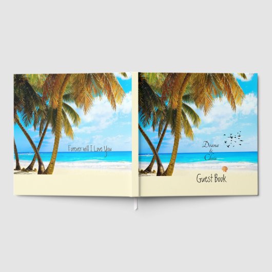 Beach, Palm Trees, Ocean Wedding Gastenboek (Volledig)