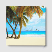 Beach, Palm Trees, Ocean Wedding Gastenboek (Achterkant)