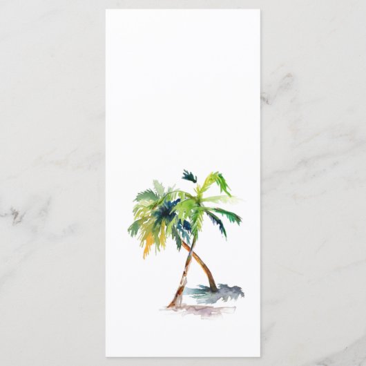 Beach, Palm Trees, Ocean Wedding Menu (Achterkant)