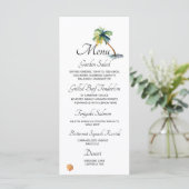 Beach, Palm Trees, Ocean Wedding Menu (Staand voorkant)