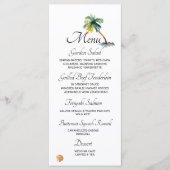 Beach, Palm Trees, Ocean Wedding Menu (Voorkant)