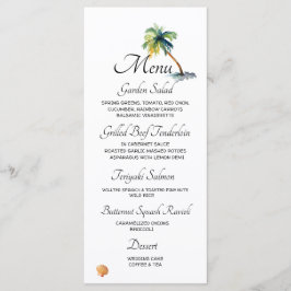 Beach, Palm Trees, Ocean Wedding Menu