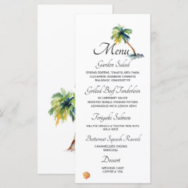 Beach, Palm Trees, Ocean Wedding Menu