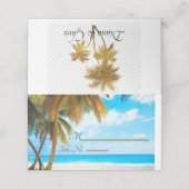 Beach, Palm Trees, Ocean Wedding Plaatskaartje (Buitenkant ongevouwen)