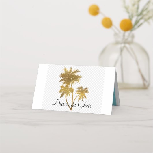 Beach, Palm Trees, Ocean Wedding Plaatskaartje (Achterkant)