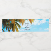 Beach, Palm Trees, Ocean Wedding Waterfles Etiket (Enkel label)