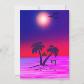 Beach Palm Trees Paars Red Kaart (Achterkant)