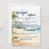 Beach Palm Trees repetitie diner en zondag brunch Kaart (Voorkant)