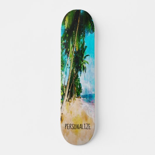 Beach Palm Trees Skateboard (Voorkant)