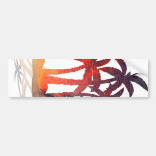 Beach Palm Trees Sunset Bumpersticker