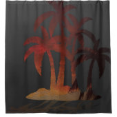 Beach Palm Trees Sunset Douchegordijn (Voorkant)