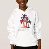 Beach Palm Trees Sunset Hoodie (Voorkant)