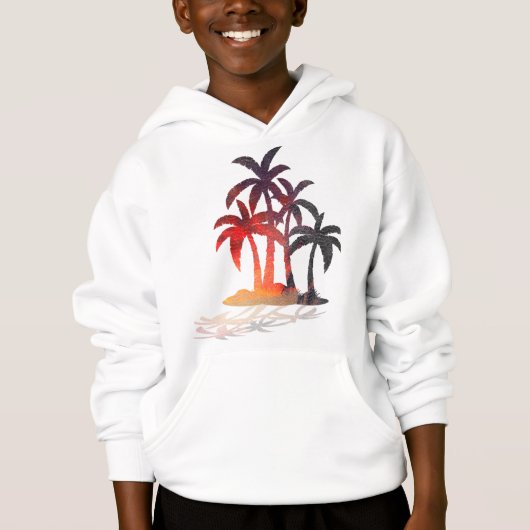 Beach Palm Trees Sunset Hoodie (Voorkant)