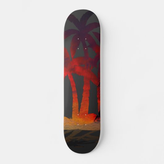 Beach Palm Trees Sunset Persoonlijk Skateboard (Voorkant)