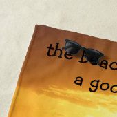 Beach Palm Trees Sunset Silhouette Strandlaken (In situ)