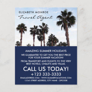 Beach Palm Trees, Travel Agent Adverteren Flyer
