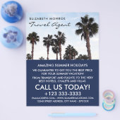 Beach Palm Trees, Travel Agent Adverteren Flyer (Enkel)