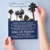 Beach Palm Trees, Travel Agent Adverteren Flyer (Hand)