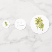 Beach Palm Trees Tropical Waterverf Wedding Confetti (Voorkanten)