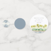 Beach Palm Trees Tropical Waterverf Wedding Confetti (Achterkanten)