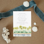 Beach Palm Trees Tropical Waterverf Wedding Kaart<br><div class="desc">Deze moderne bruiloft-uitnodiging bevat een chique tekst in combinatie met een prachtige waterverf schilderij van tropische palmbomen langs het strand. Schilderen geïnspireerd door de kust van Santa Barbara. Overeenkomende objecten beschikbaar.</div>