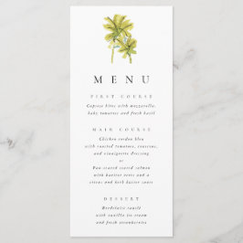 Beach Palm Trees Tropical Waterverf Wedding Menu