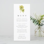 Beach Palm Trees Tropical Waterverf Wedding Menu (Staand voorkant)