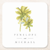 Beach Palm Trees Tropical Weddenschap Bedankt Kartonnen Onderzetters (Voorkant)