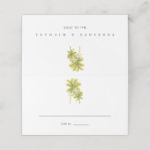 Beach Palm Trees Tropical Wedding Folded Plaatskaartje (Buitenkant ongevouwen)