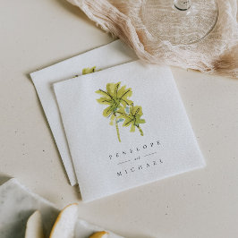 Beach Palm Trees Tropical Wedding Napkins Servet